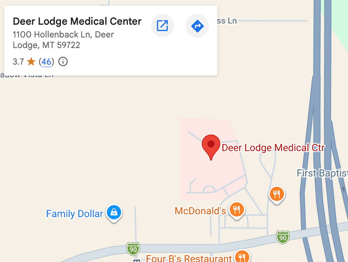 Map showing directions to Dean Sukin office at Alpine Orthopedics and Sports Center